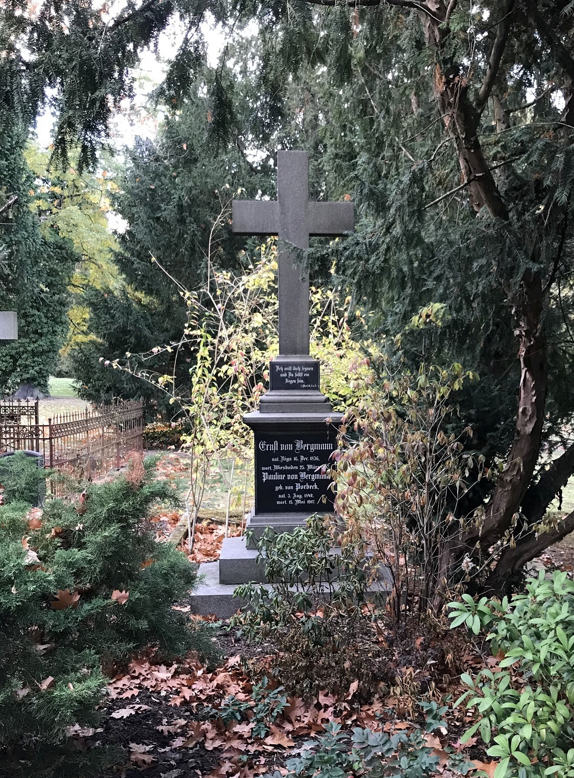 Grabstein Ernst von Bergmann, Alter Friedhof Potsdam, Brandenburg